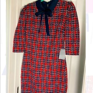 Alexia Admor red/white/blue tweed dress